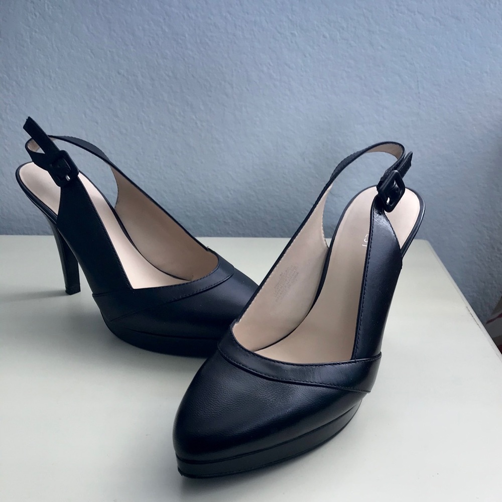 Nine West leather sling back heels
